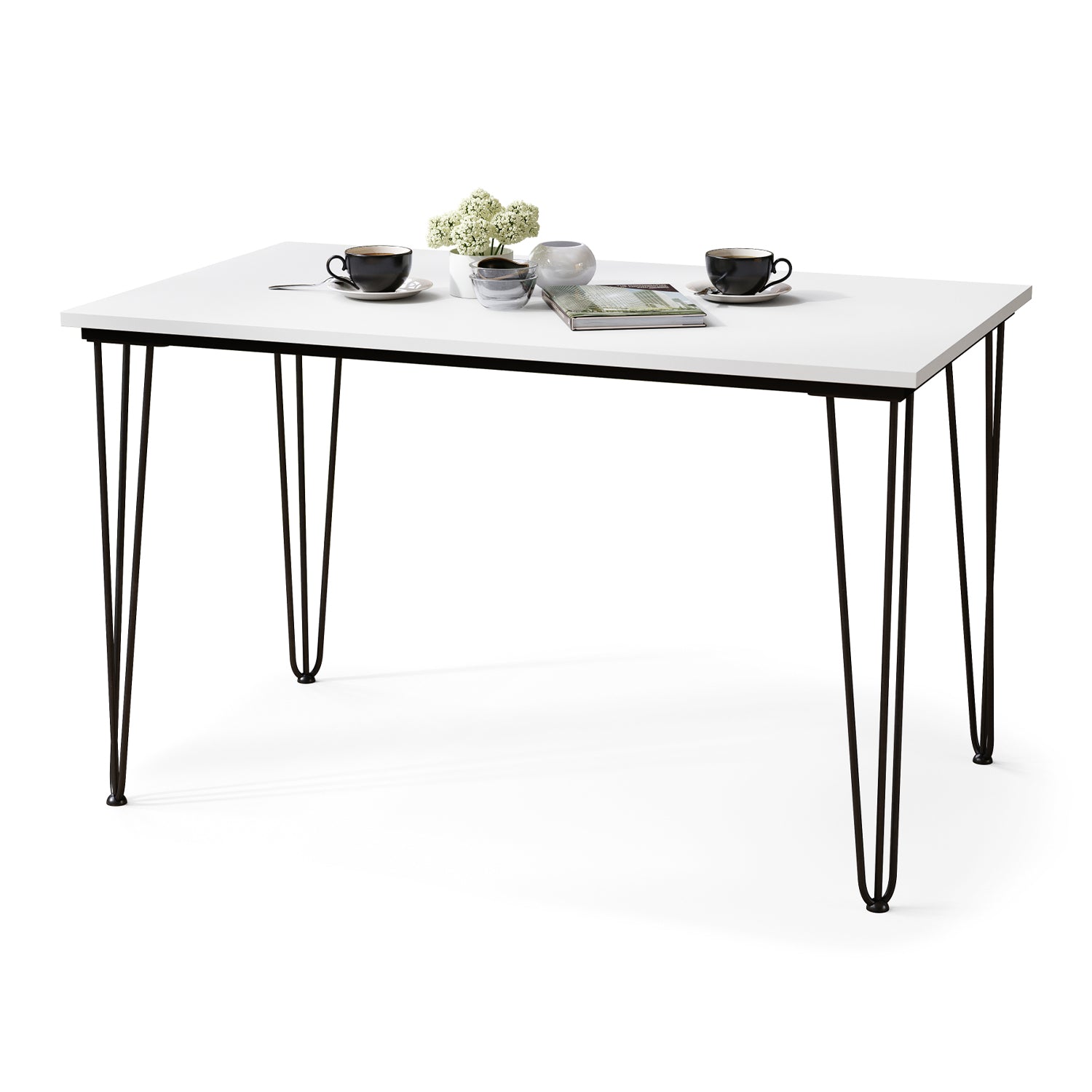 Hairpin S-120 Modern Dining Table - White Matt