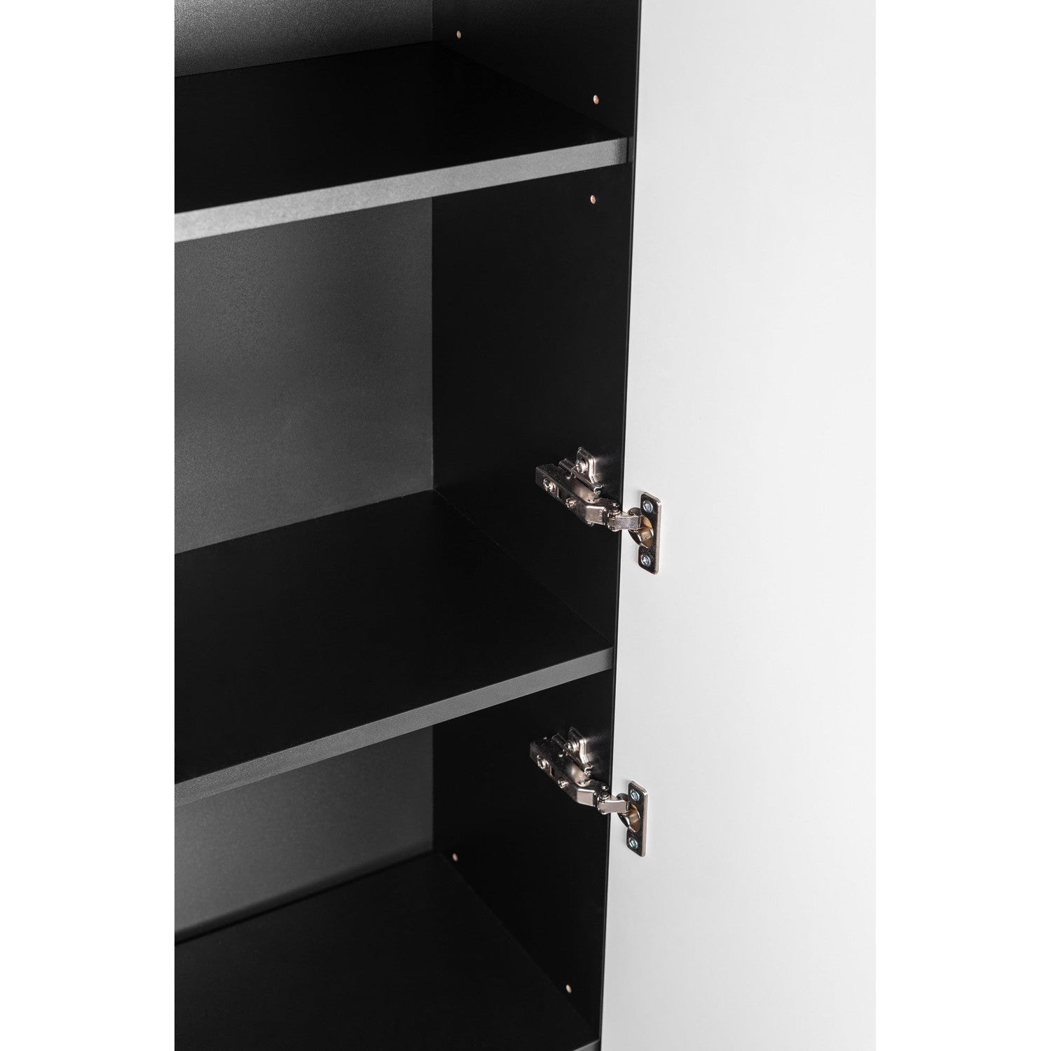 Flow Wall-Mounted Tall Bathroom Cabinet 136cm - Black
