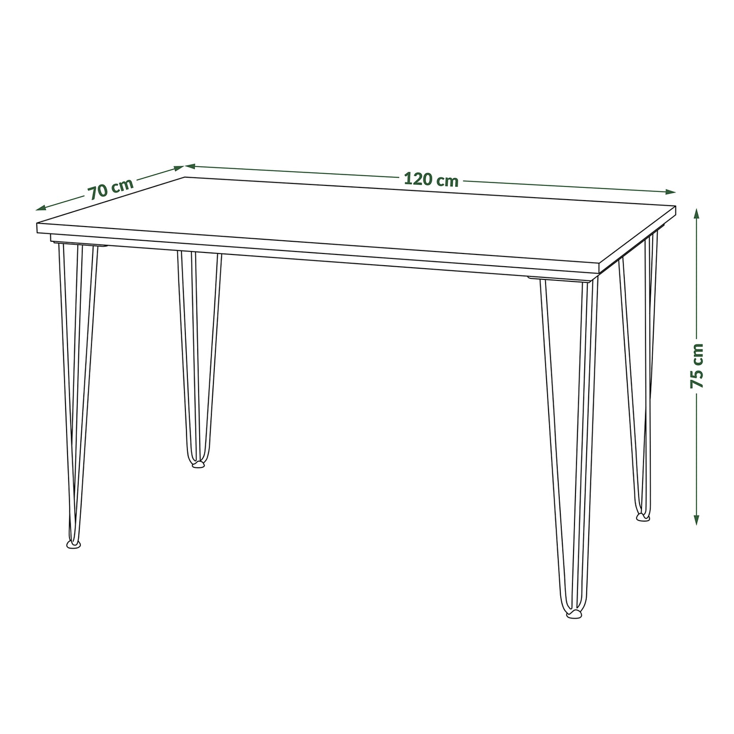Hairpin S-120 Modern Dining Table - White Matt