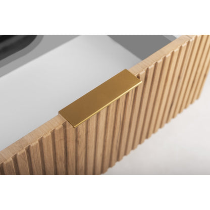 Elegance Glamour Style 2 Drawer Bathroom Wall Cabinet 100cm - Gold Craft Oak