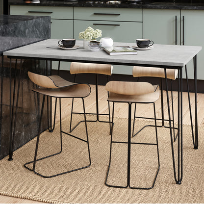 Hairpin S-120 Modern Dining Table - Light Concrete