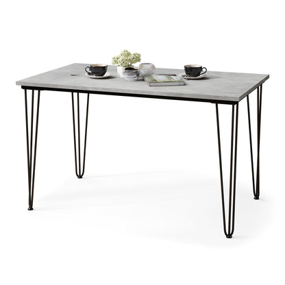 Hairpin S-120 Modern Dining Table - Light Concrete