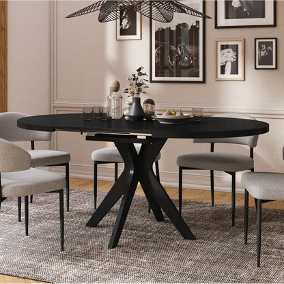 Renzo Extending Modern Dining Table – Black Matt