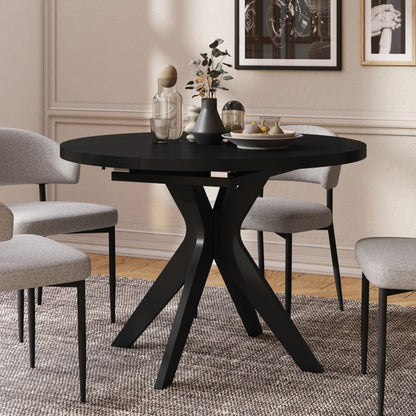 Renzo Extending Modern Dining Table – Black Matt