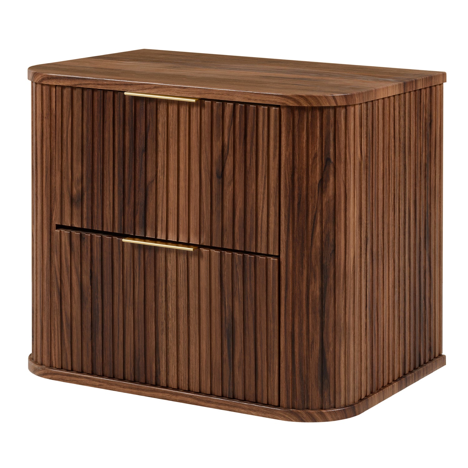 Elegance Glamour Style 2 Drawer Bathroom Vanity Cabinet 60cm - Walnut