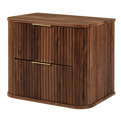 Elegance Glamour Style 2 Drawer Bathroom Vanity Cabinet 60cm - Walnut