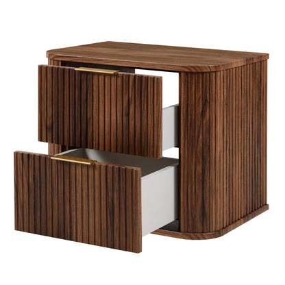 Elegance Glamour Style 2 Drawer Bathroom Vanity Cabinet 60cm - Walnut