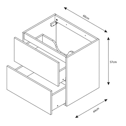 Luxor 3D Diamond Pattern 4 Drawer Bathroom Vanity Cabinet with 2 Round Worktop Basins 120cm - Oak / Beige