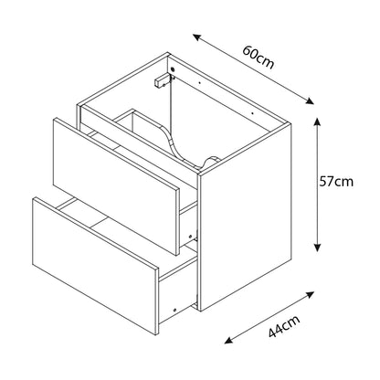 Luxor 3D Diamond Pattern 4 Drawer Bathroom Vanity Cabinet with Built-In Basin 120cm - Oak / Black