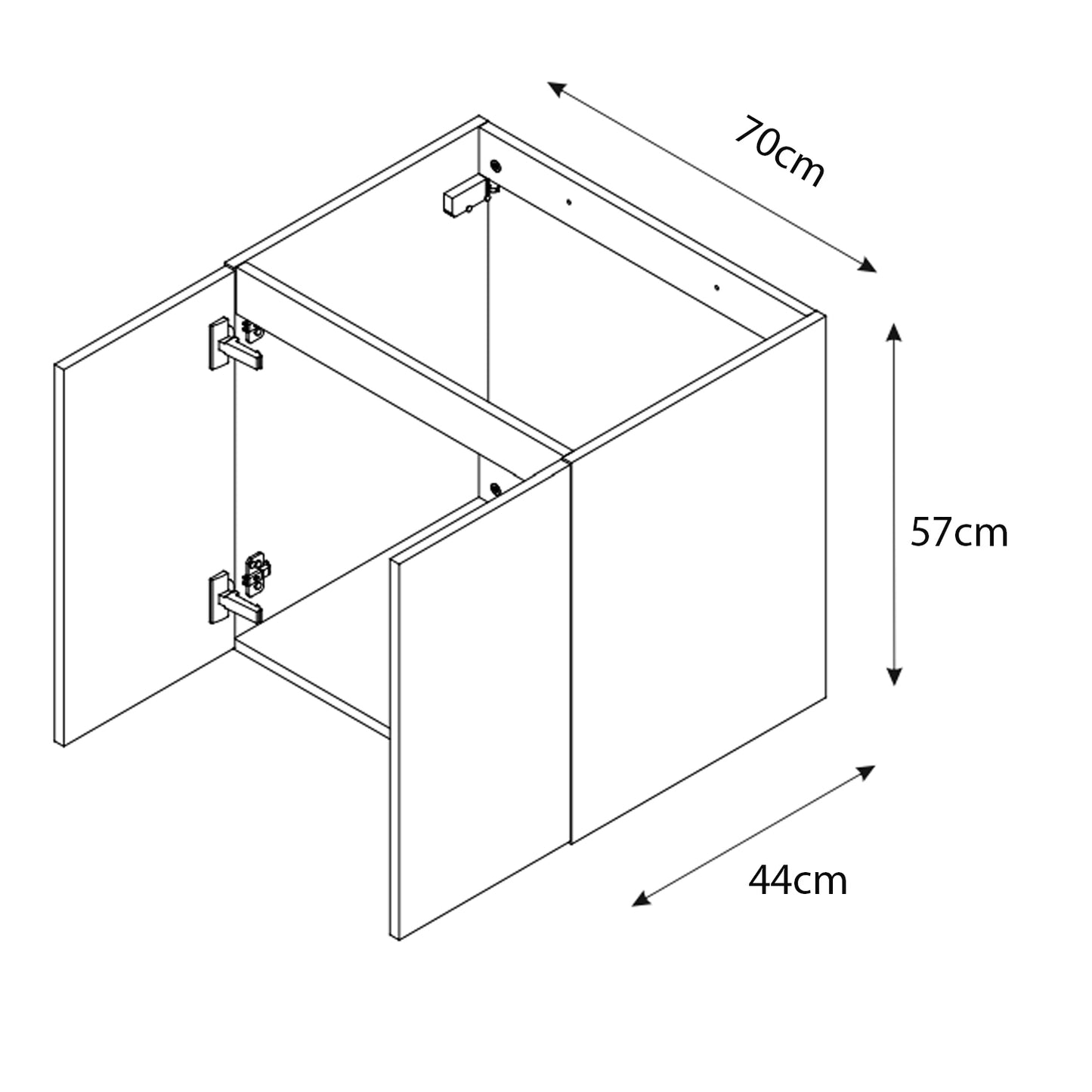 Luxor 3D Diamond Pattern 2 Drawer Bathroom Vanity Cabinet with Square Worktop Basin 70cm - Oak / Beige
