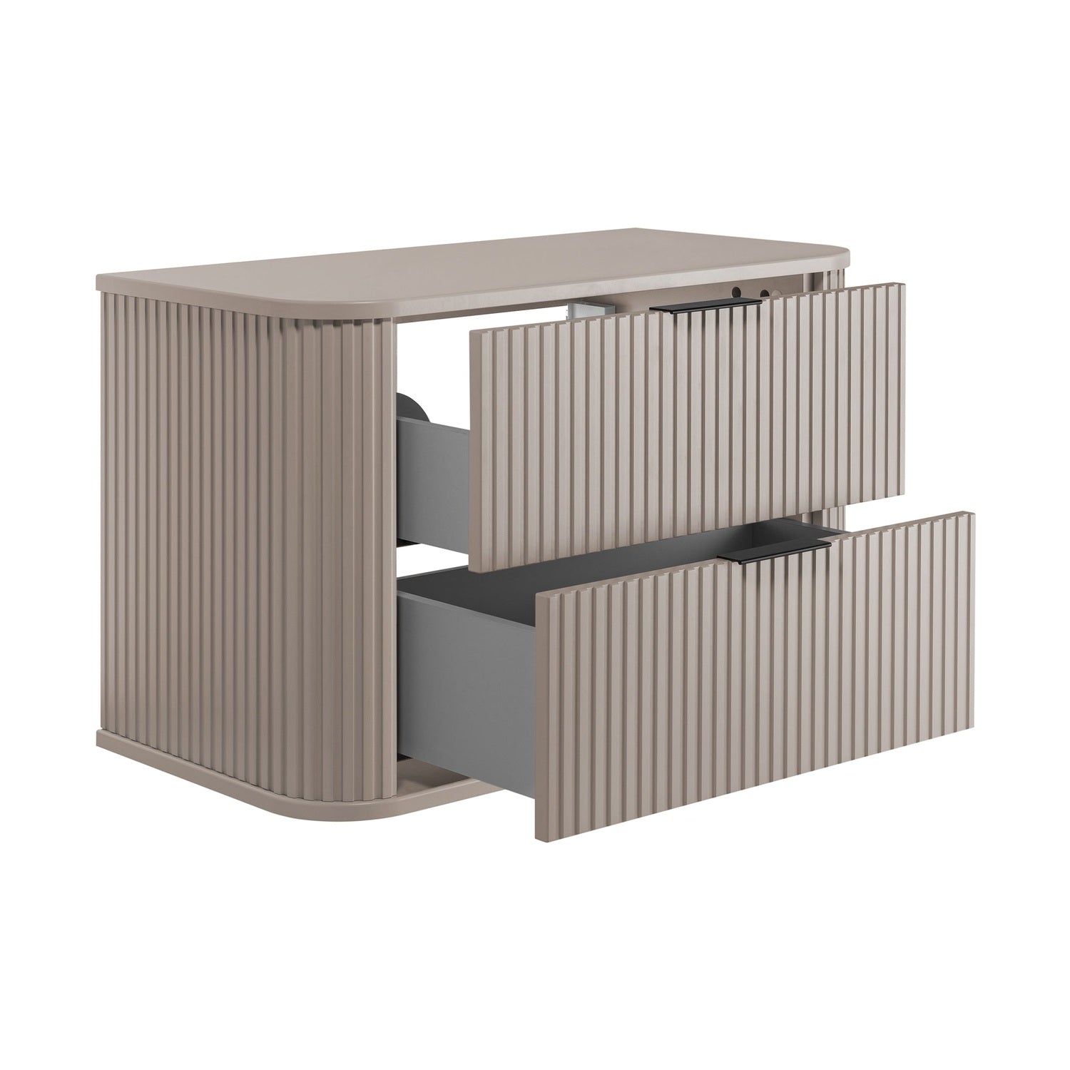 Elegance Glamour Style 2 Drawer Bathroom Wall Cabinet 80cm - Cashmere