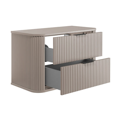 Elegance Glamour Style 2 Drawer Bathroom Wall Cabinet 80cm - Cashmere