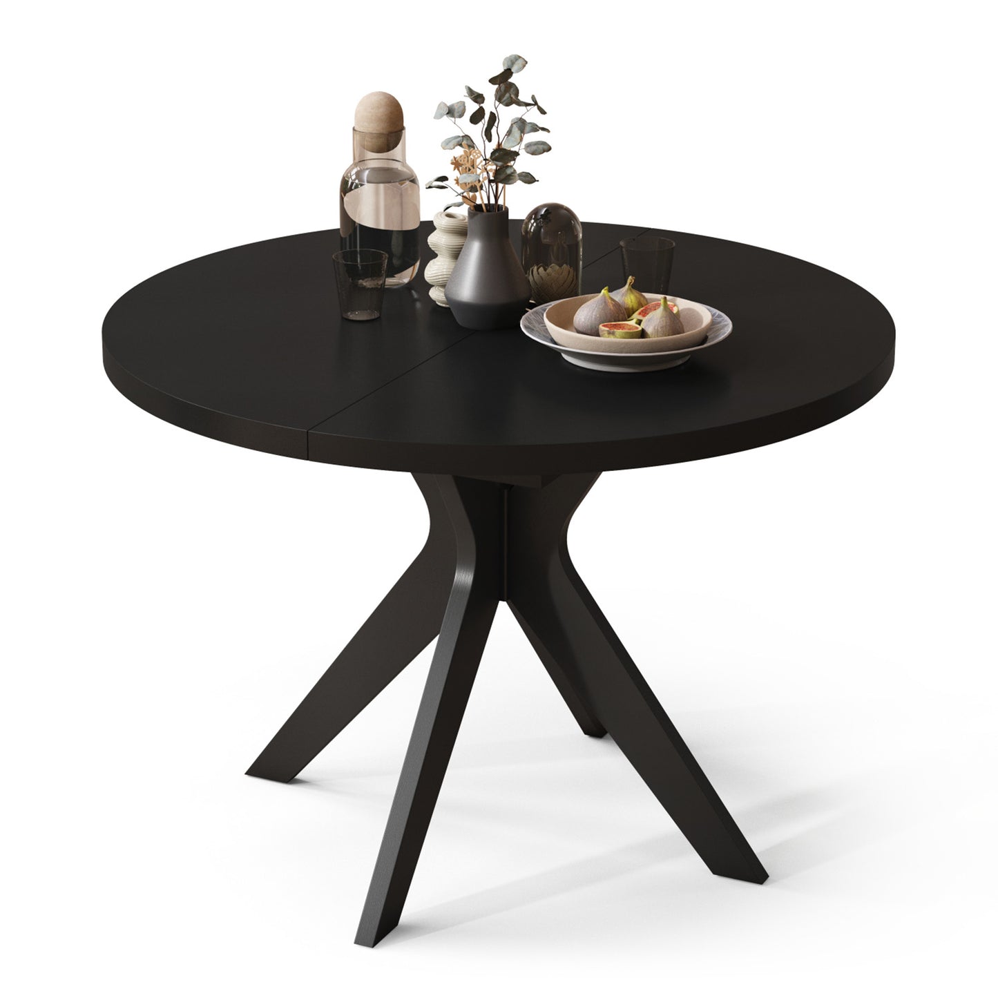 Renzo Extending Modern Dining Table – Black Matt