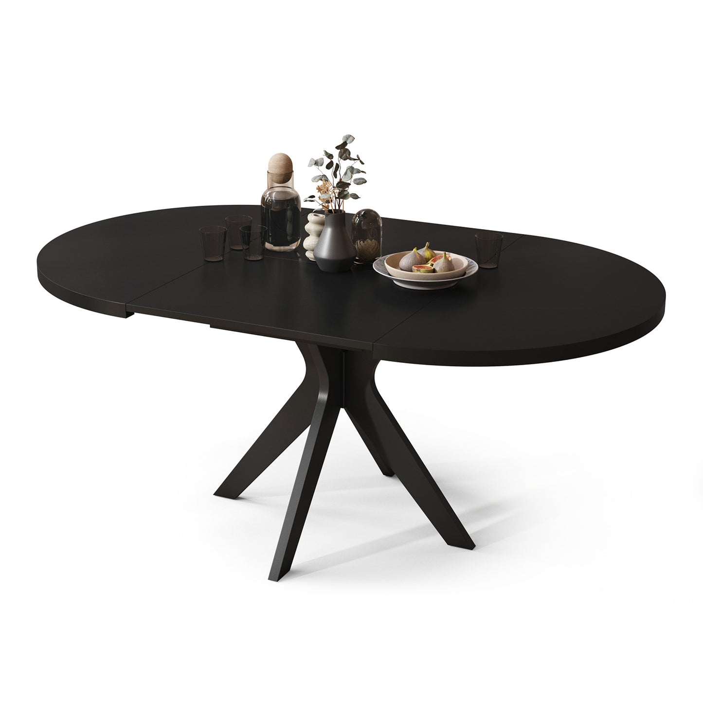 Renzo Extending Modern Dining Table – Black Matt