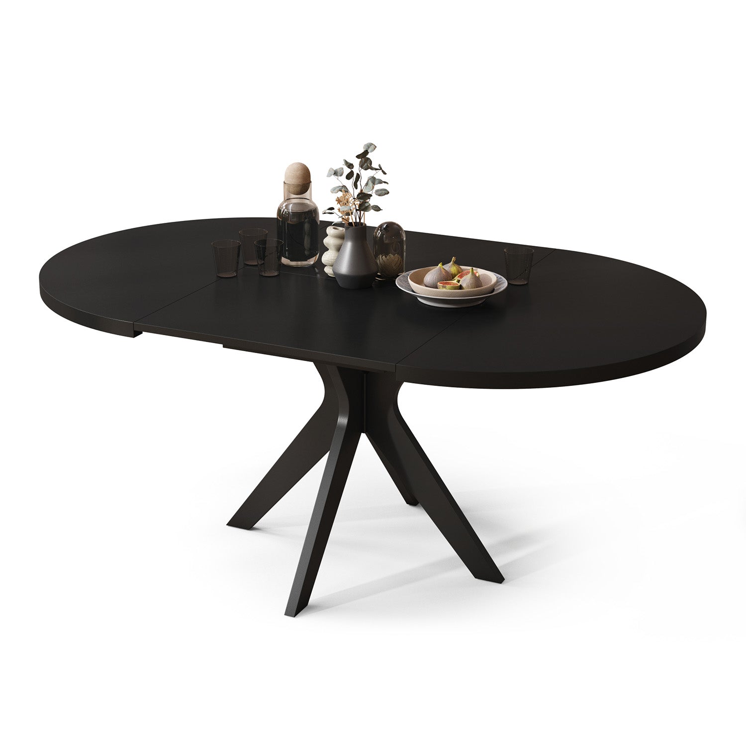 Renzo Extending Modern Dining Table – Black Matt