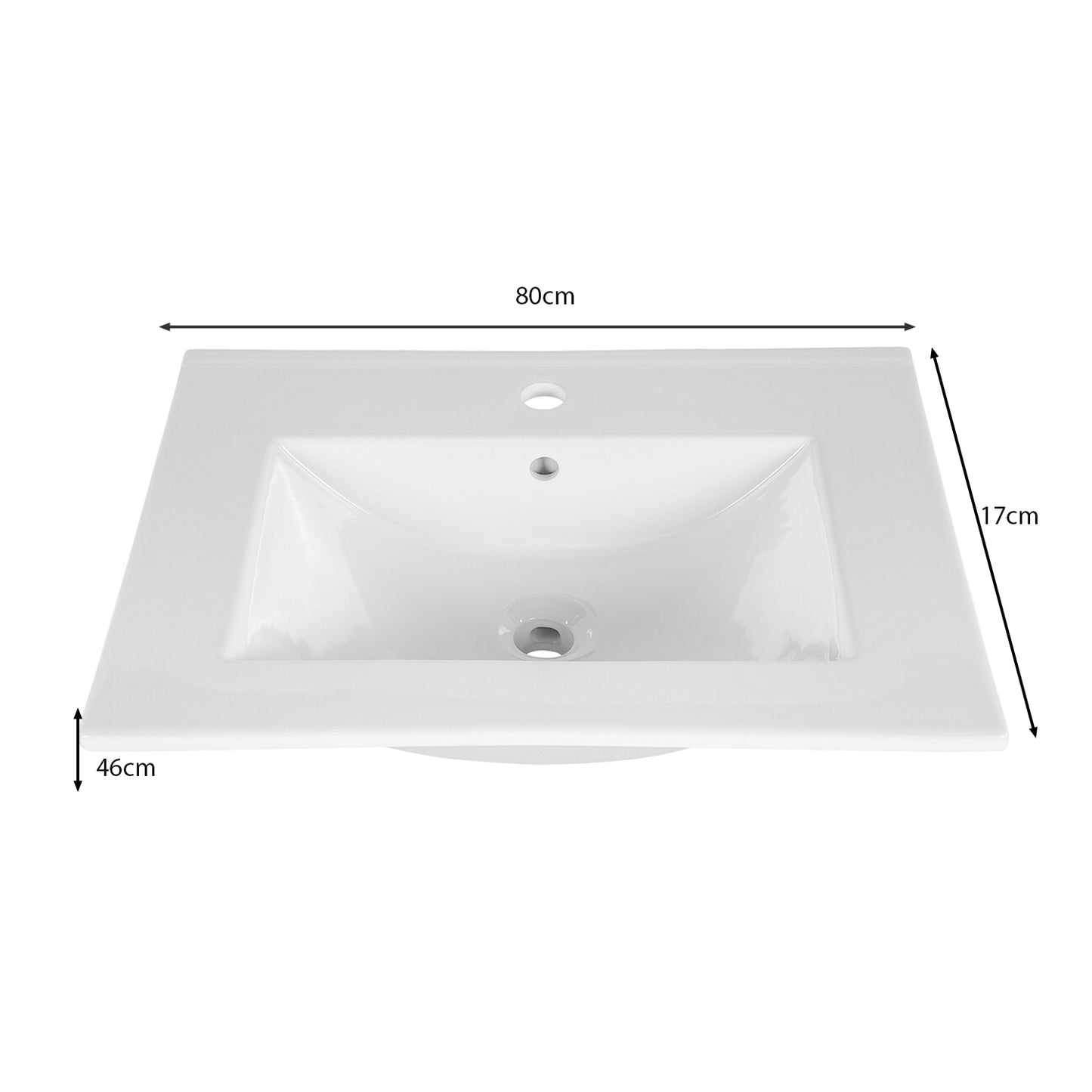 Fija Bathroom Cabinet Vanity Set 80 cm with Basin and Tall Unit - White