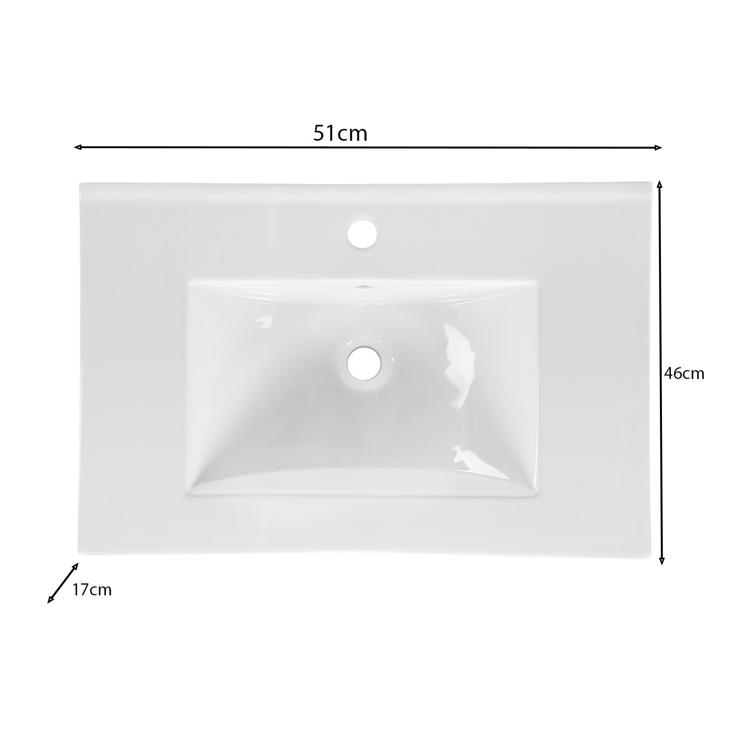 Dalia 2 Drawer Bathroom Cabinet Vanity Unit 50cm with Built-In Basin - Cashmere