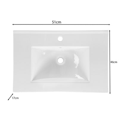 Dalia 2 Drawer Bathroom Cabinet Vanity Unit 50cm with Built-In Basin - Cashmere