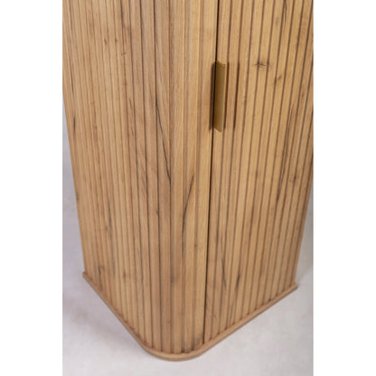 Elegance Glamour Style Tall Bathroom Wall Cabinet - Gold Craft Oak