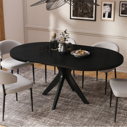Renzo Extending Modern Dining Table – Black Matt