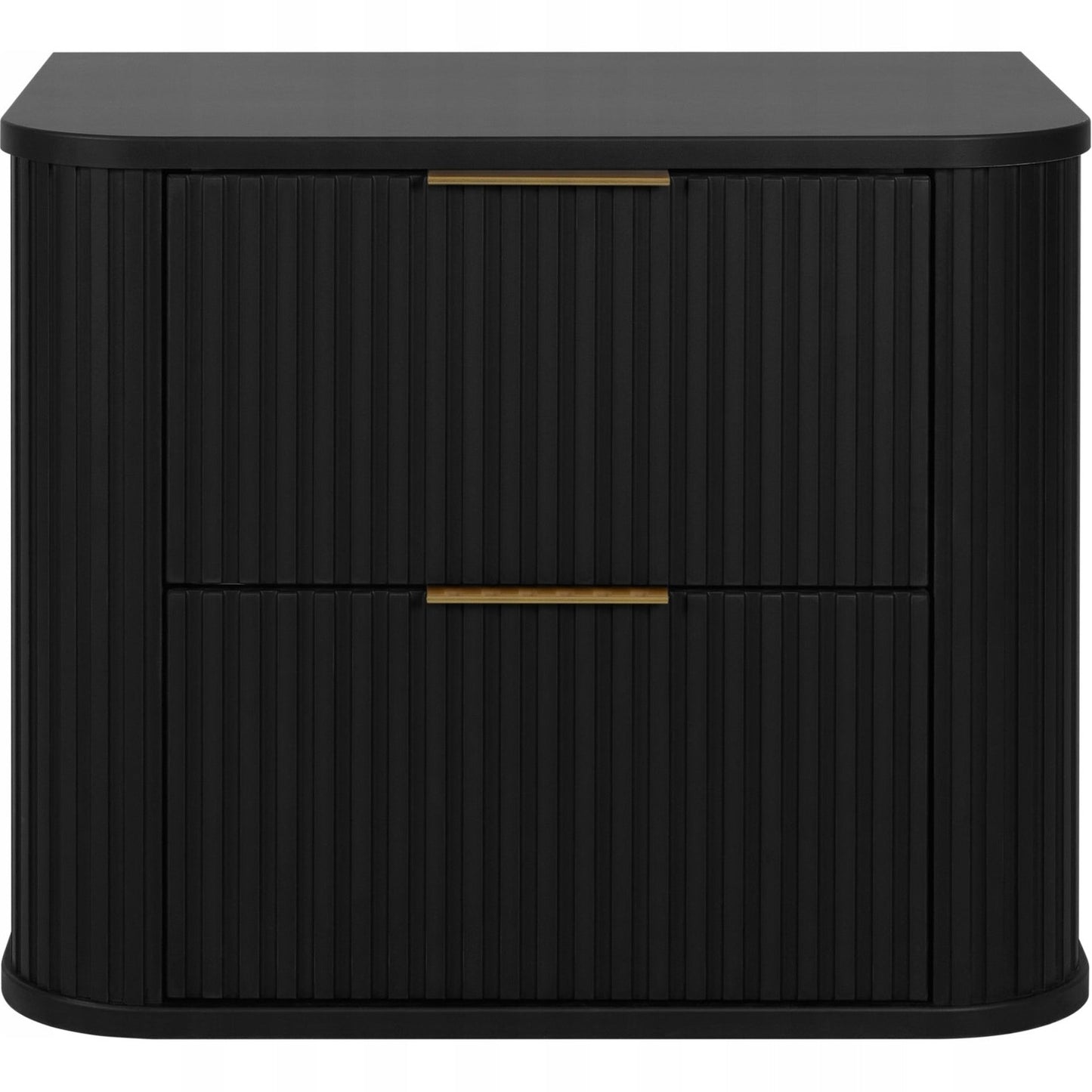 Elegance Glamour Style 2 Drawer Bathroom Wall Vanity Cabinet 60cm - Black