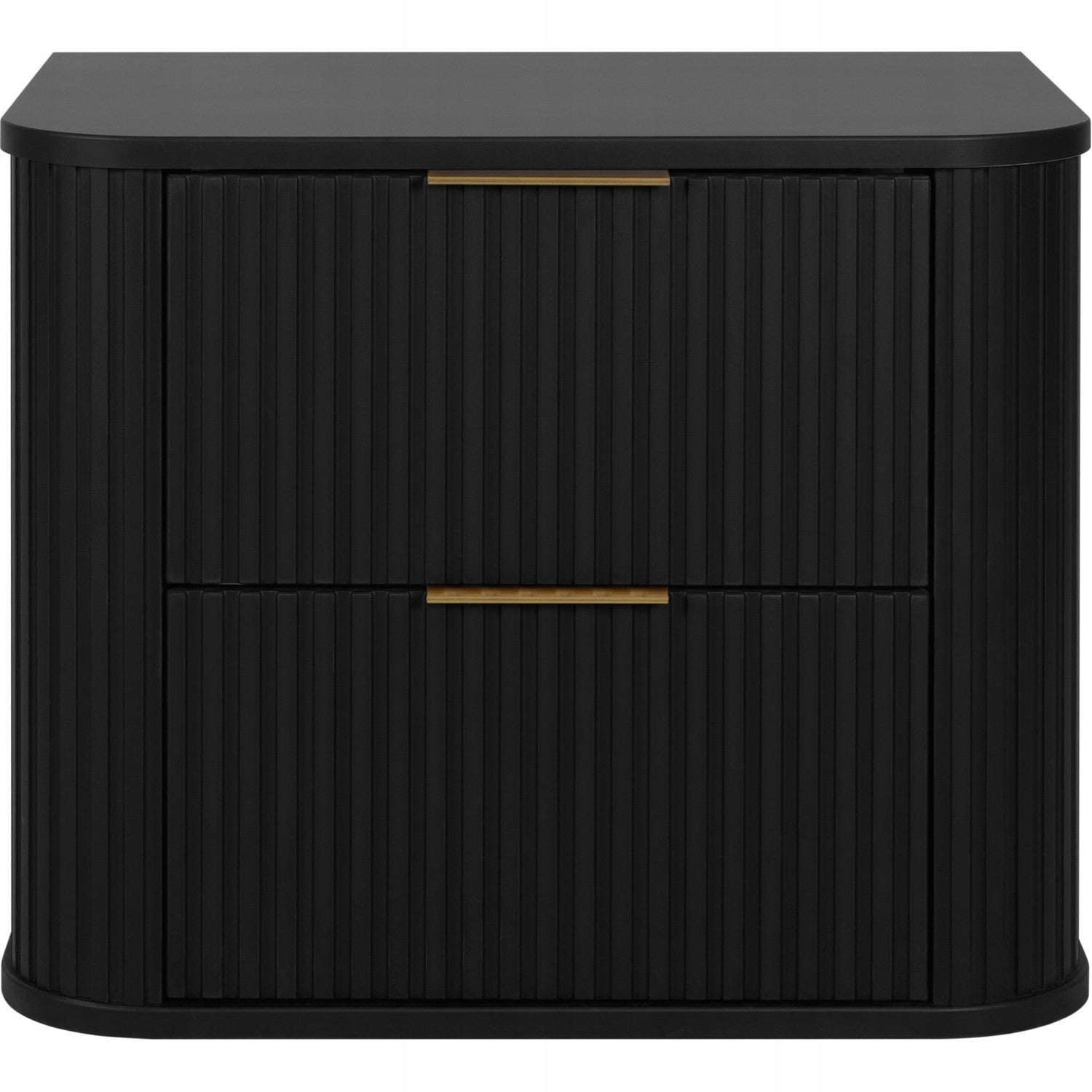 Elegance Glamour Style 2 Drawer Bathroom Wall Vanity Cabinet 60cm - Black