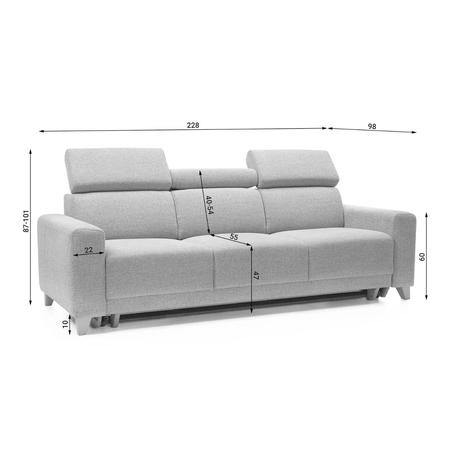 Kelly Sofa with Bed Function-Grey