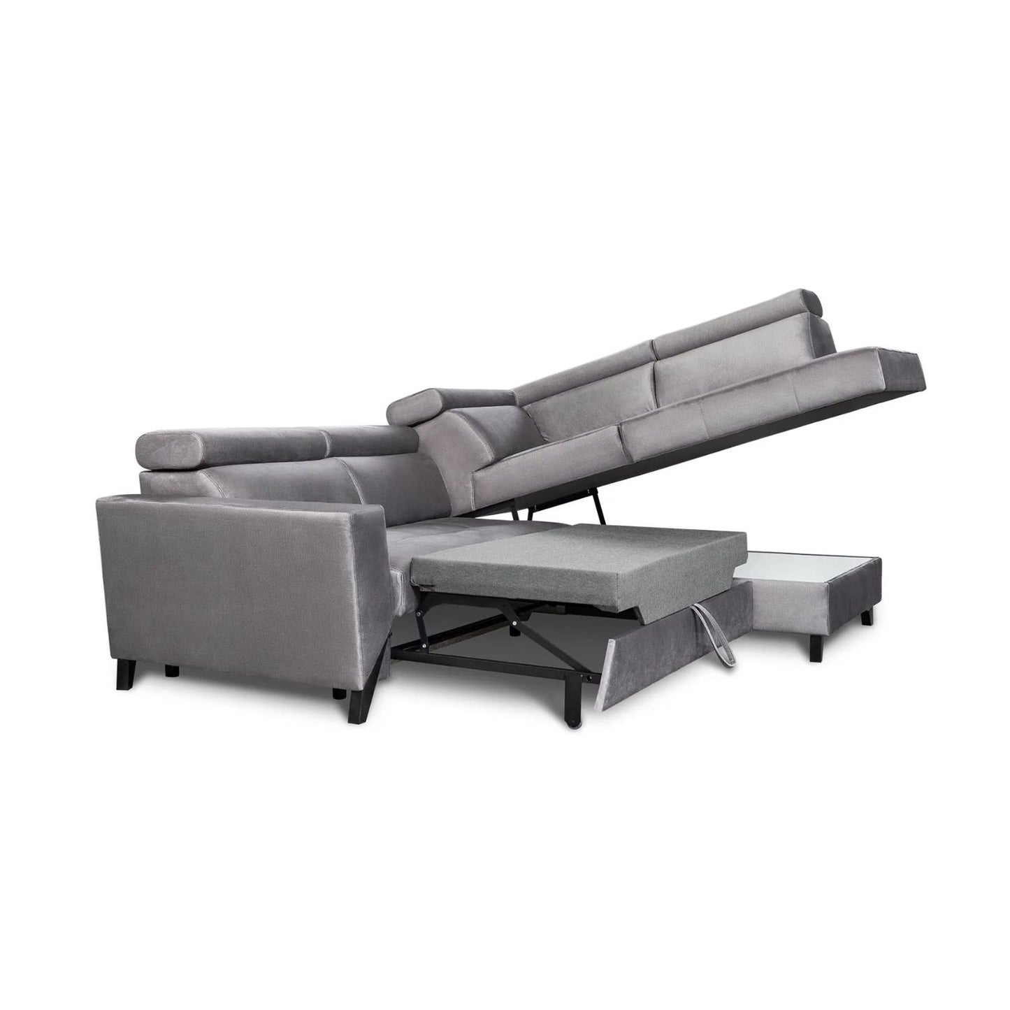 Salsa Corner Sofa Bed with Storage-Grey