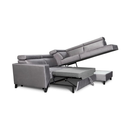 Salsa Corner Sofa Bed with Storage-Grey
