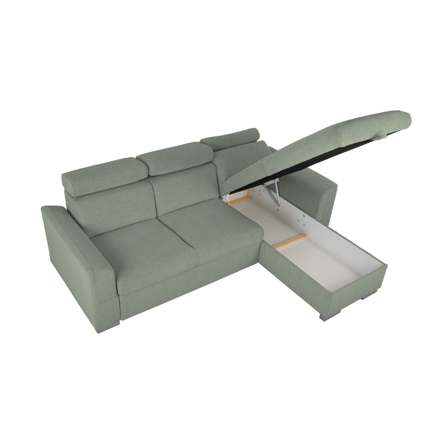 Evia Universal Corner Sofa with Storage- Green