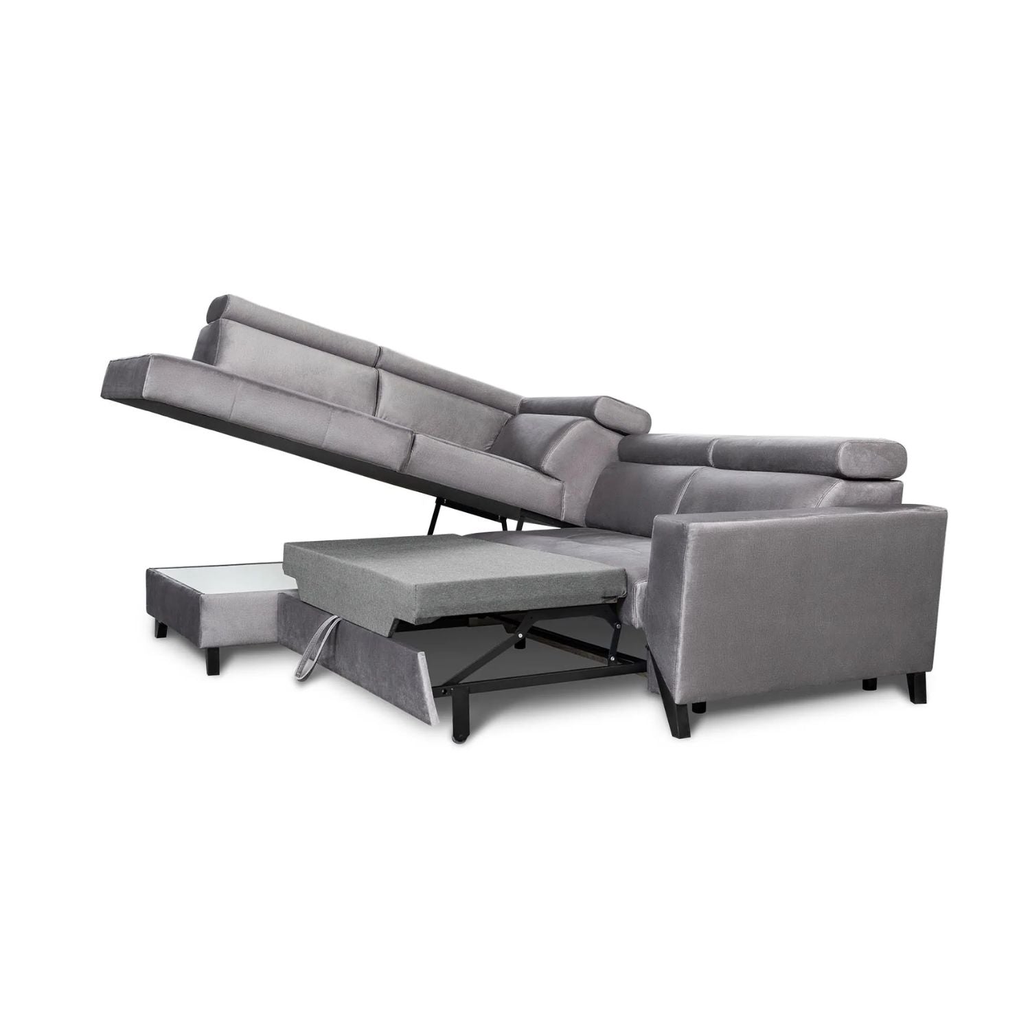 Salsa Corner Sofa Bed with Storage-Grey
