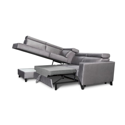 Salsa Corner Sofa Bed with Storage-Grey