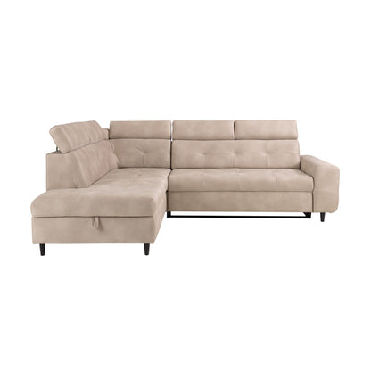 Matras Corner Sofa Bed with Storage- Beige