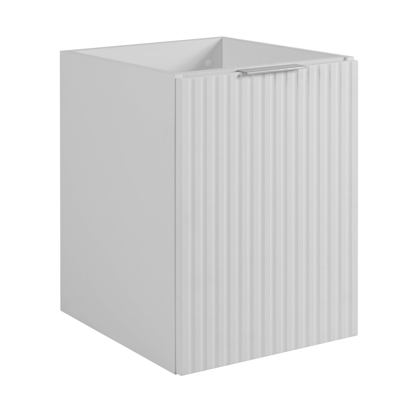 Flow 1 Door Fluted Bathroom Vanity Cabinet with Worktop 40cm - White