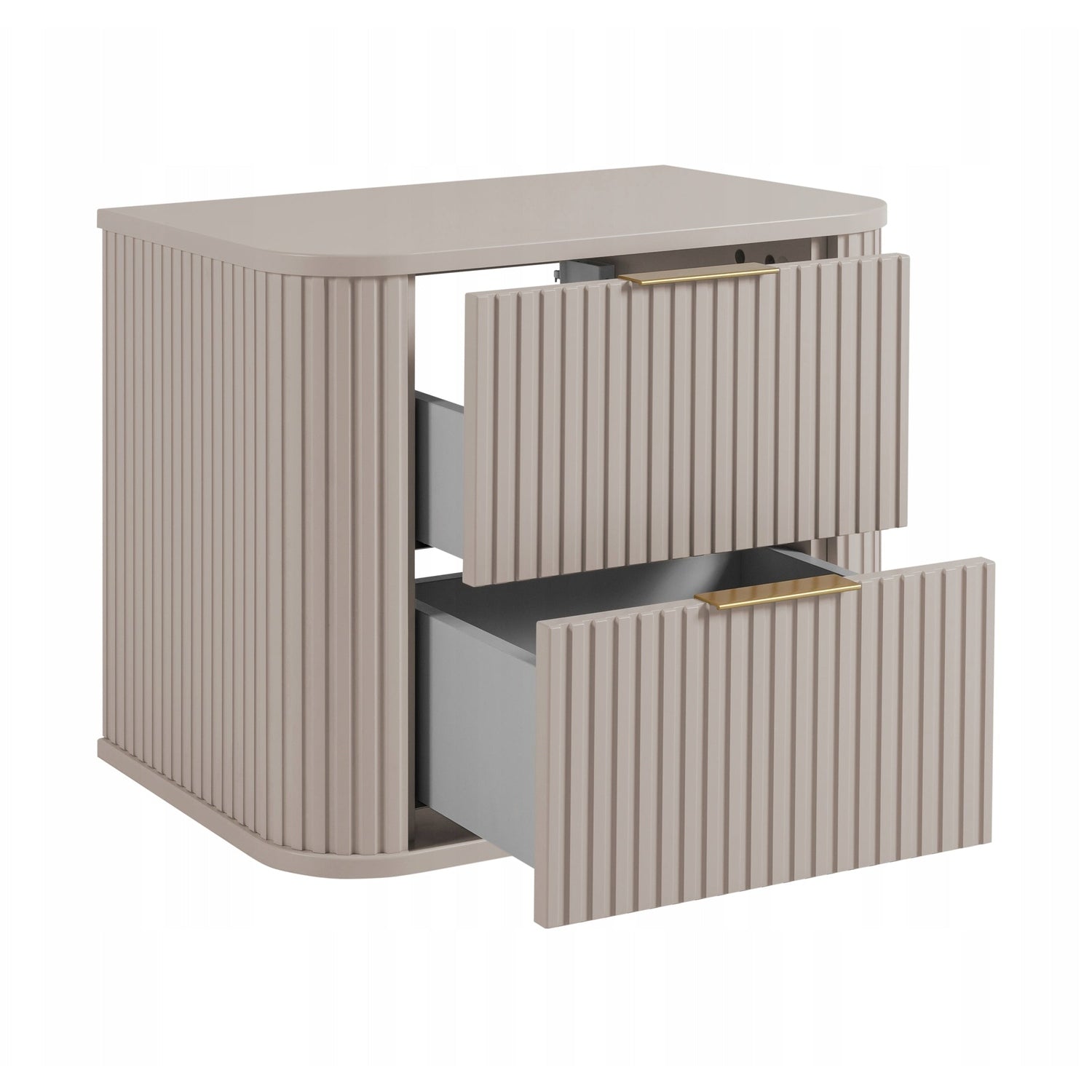 Elegance Glamour Style 2 Bathroom Wall Vanity Cabinets Set 35cm & 60cm - Cashmere