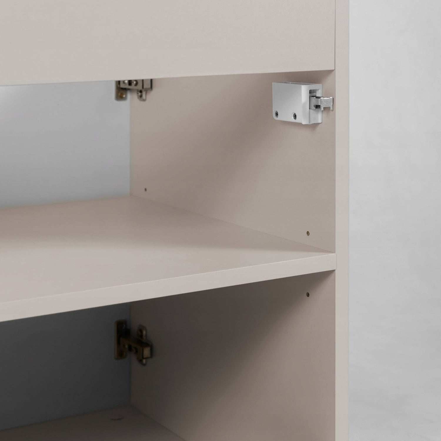 Flow 1 Door Fluted Bathroom Vanity Cabinet with Worktop 40cm - Cashmere