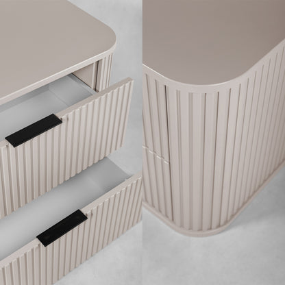 Elegance Glamour Style 2 Bathroom Wall Cabinets Set 35cm & 120cm - Cashmere