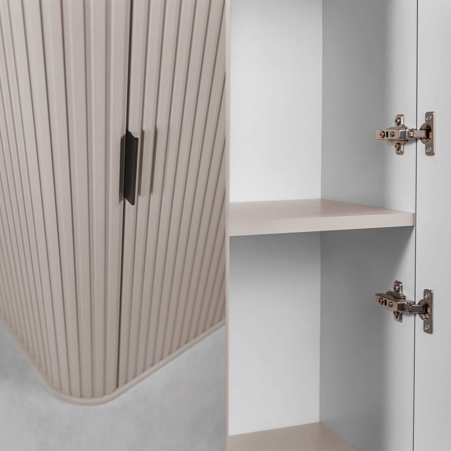 Elegance Glamour Style 2 Bathroom Wall Cabinets Set 35cm & 120cm - Cashmere
