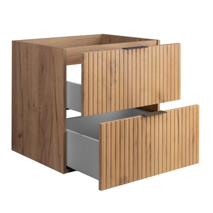 Flow 2 Drawer Bathroom Vanity Cabinet 60cm - Gold Craft Oak