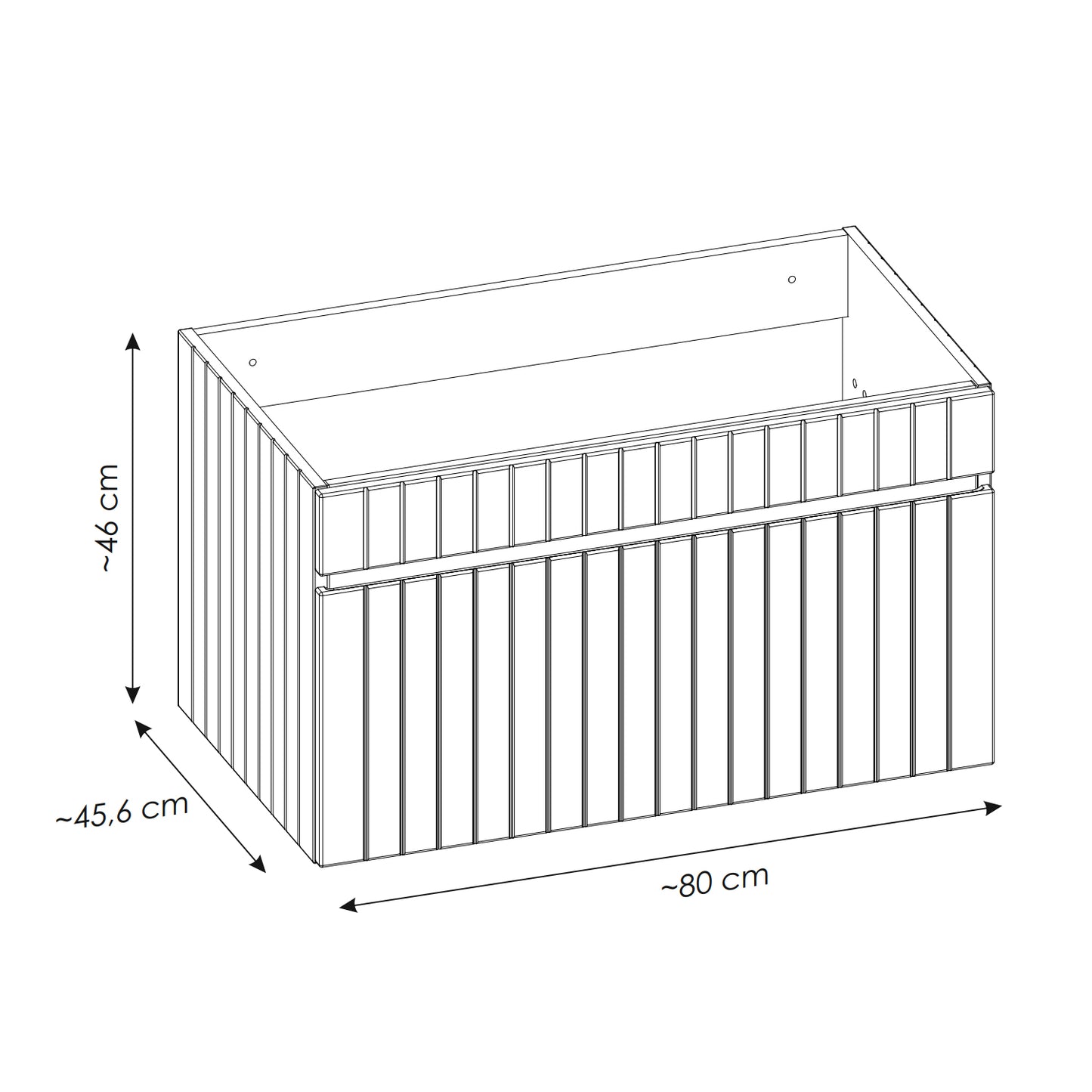 Iconic 80cm 1 Drawer Wall Mounted Bathroom Cabinet Vanity Unit with Built In Basin - Rose