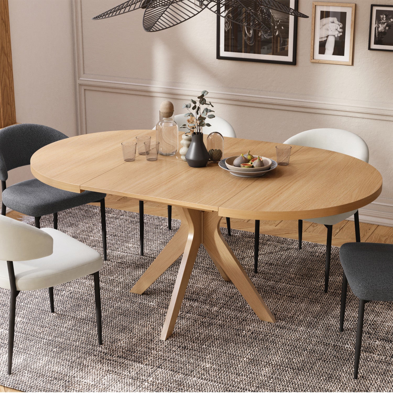 Renzo Extending Modern Dining Table – Narciso Oak