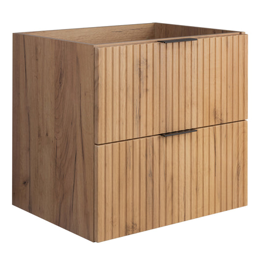 Flow 2 Drawer Bathroom Vanity Cabinet 60cm - Gold Craft Oak