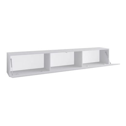 Joyce Wall Mounted TV Unit Modern Fluted Matt Finish 200cm - White Matt