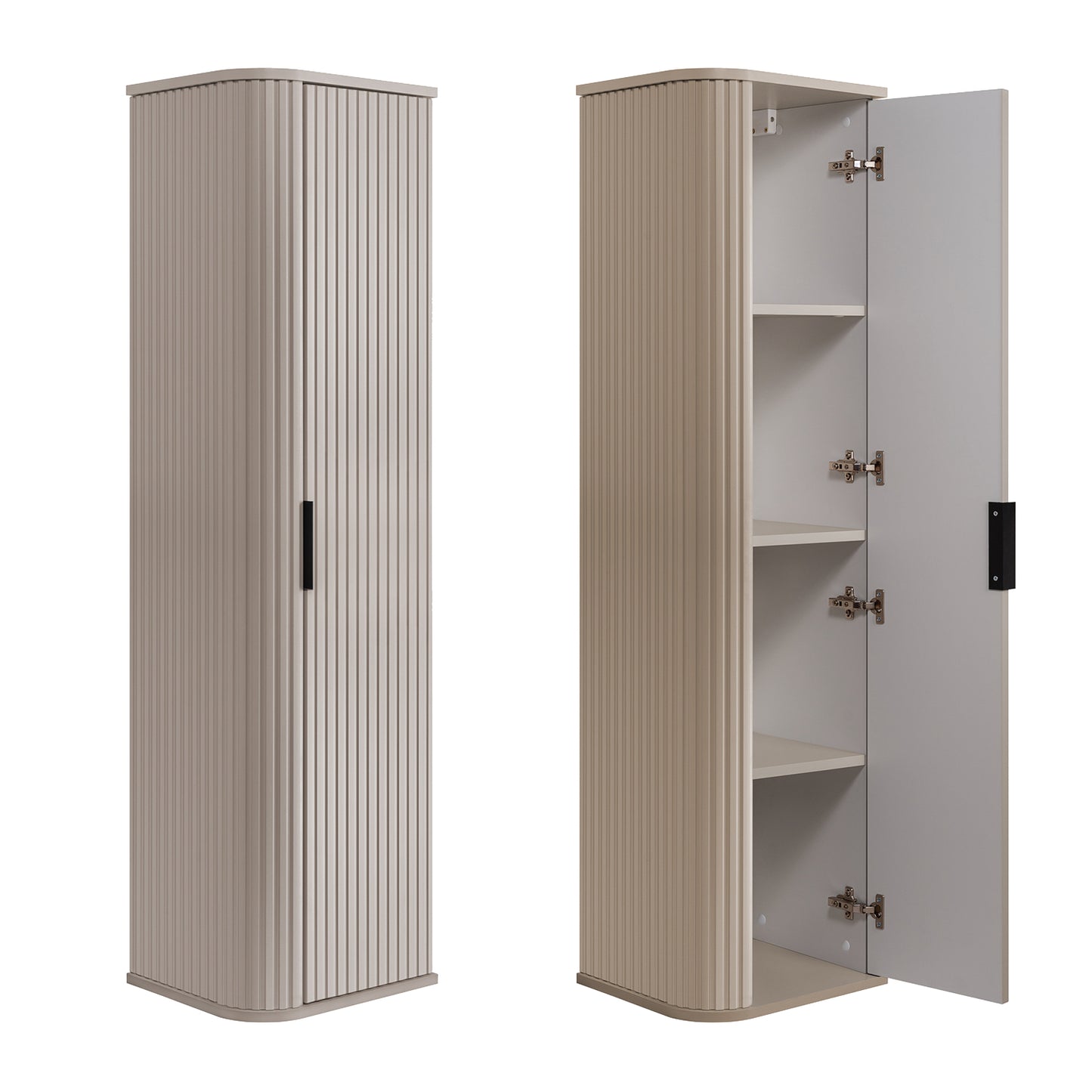Elegance Glamour Style 2 Bathroom Wall Cabinets Set 35cm & 120cm - Cashmere