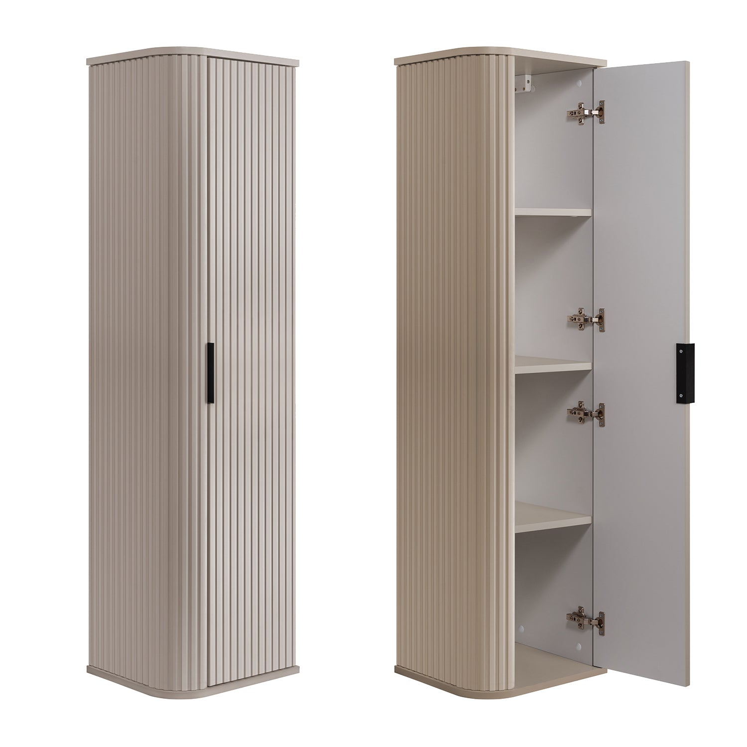 Elegance Glamour Style 2 Bathroom Wall Cabinets Set 35cm & 120cm - Cashmere