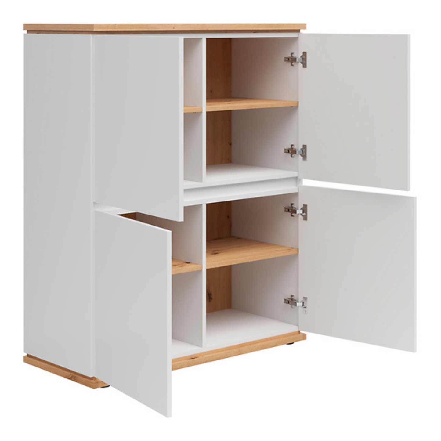 Yodi Cabinet 100cm with 4 Doors - White / Artisan Oak