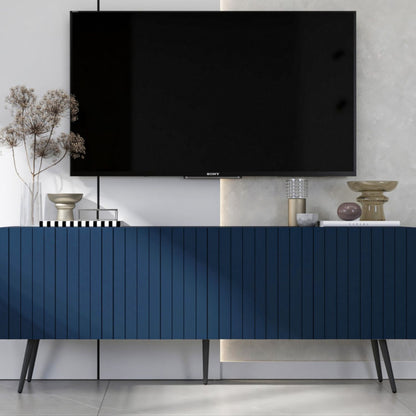 Elpis Glamour TV Cabinet Elegant Media Unit Push-to-Open - Navy Matt