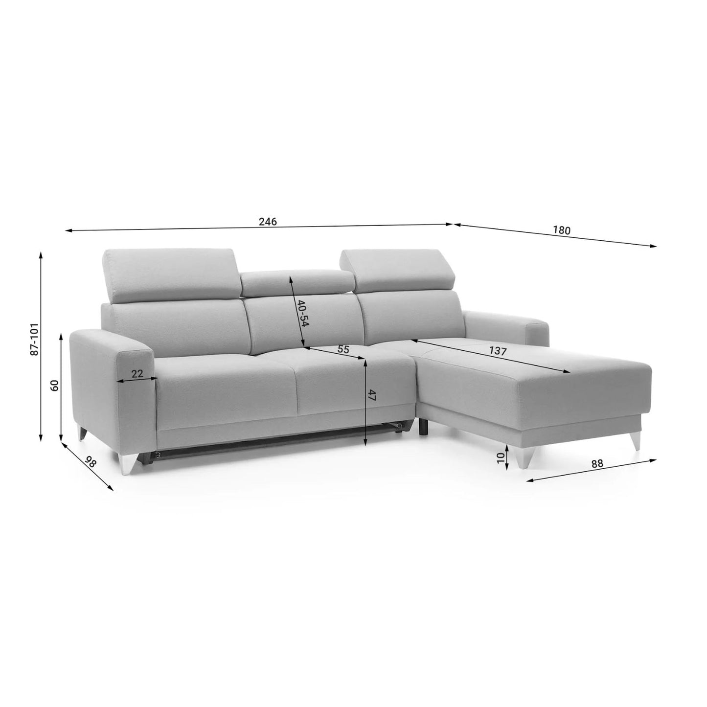 Kelly Corner Sofa Bed with Storage-Beige