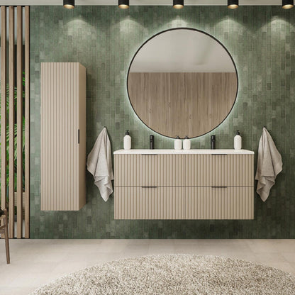 Flow Bathroom Set of 2 Standing Vanity Cabinets with Basin 120cm - Cashmire