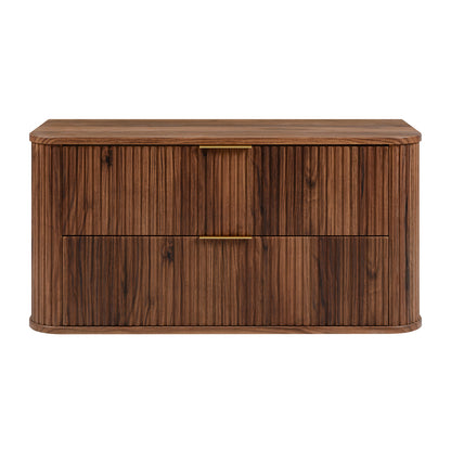 Elegance Glamour Style 2 Drawer Bathroom Vanity Cabinet 100cm - Walnut